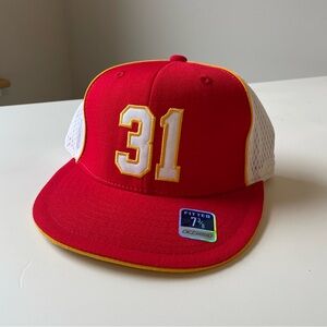 NFL Kansas City Chiefs Fitted Flat Brim Hat Player #31, NWT